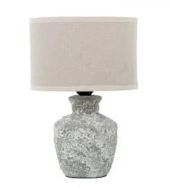 Lampa stołowa DADET 28 cm ceramika antyczna biała