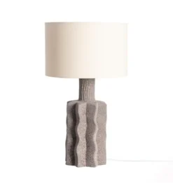 Lampa stołowa DANIKO 56 cm szaro biała