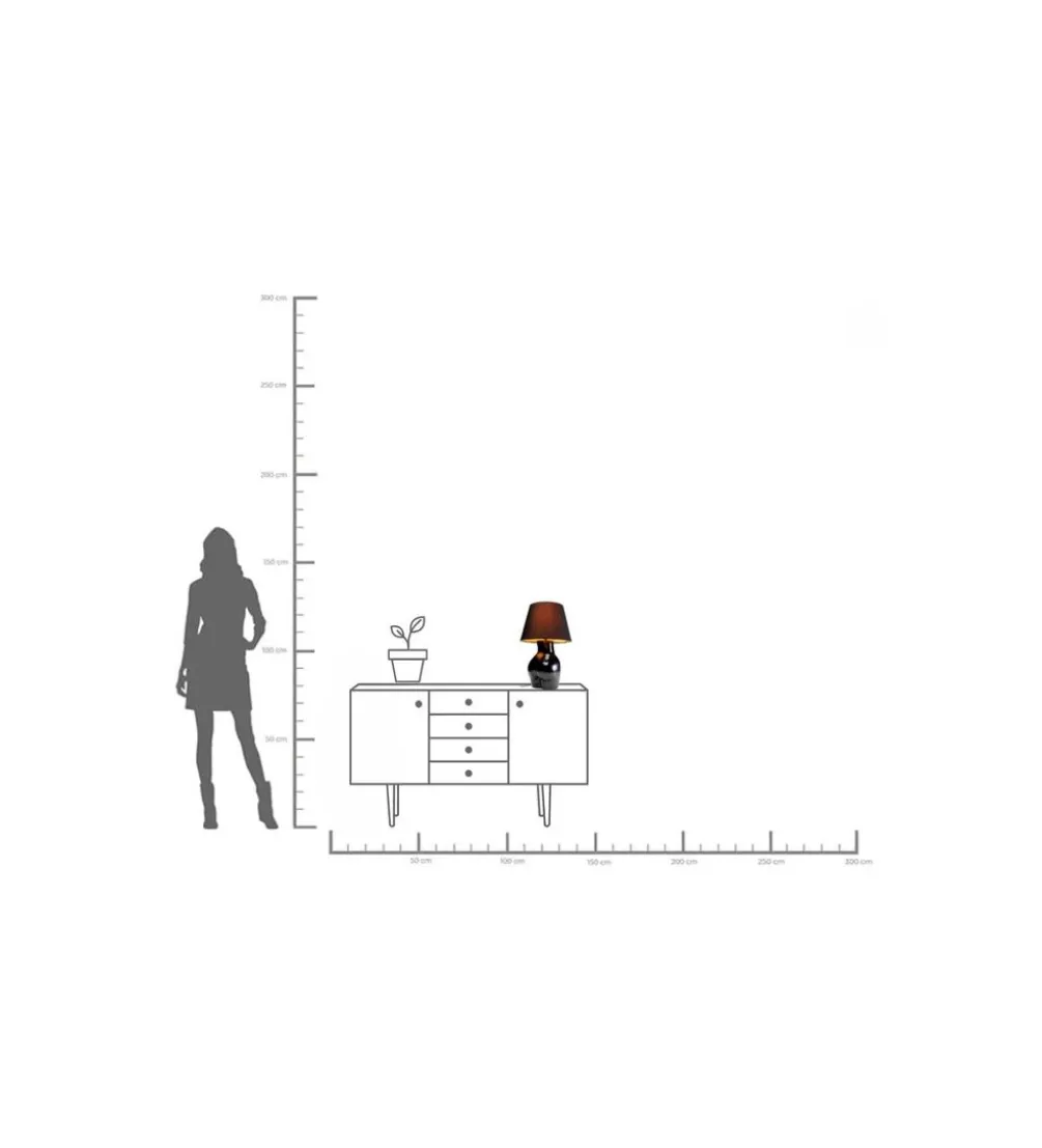 Lampa stołowa DONNA 48 cm czarna