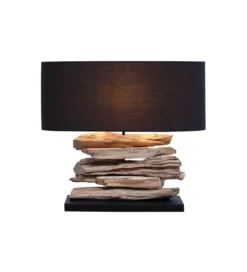 Lampa stołowa Driftwood Riverine II czarna