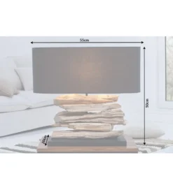 Lampa stołowa Driftwood Riverine II czarna