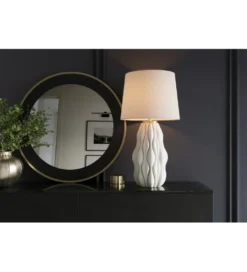 Lampa stołowa ELEGANCIA 65 cm ceramika biały