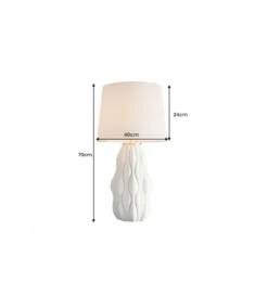 Lampa stołowa ELEGANCIA 65 cm ceramika biały