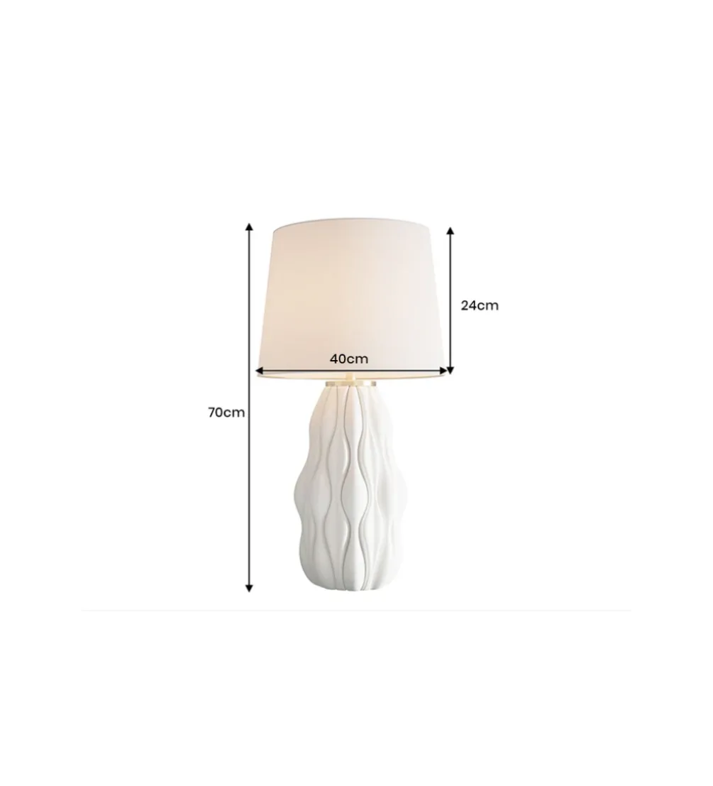 Lampa stołowa ELEGANCIA 65 cm ceramika biały