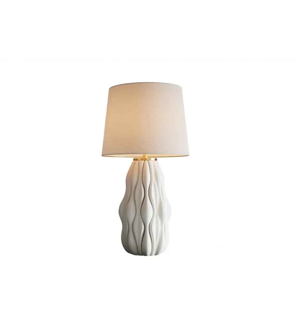 Lampa stołowa ELEGANCIA 65 cm ceramika biały