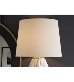 Lampa stołowa ELEGANCIA 65 cm ceramika biały