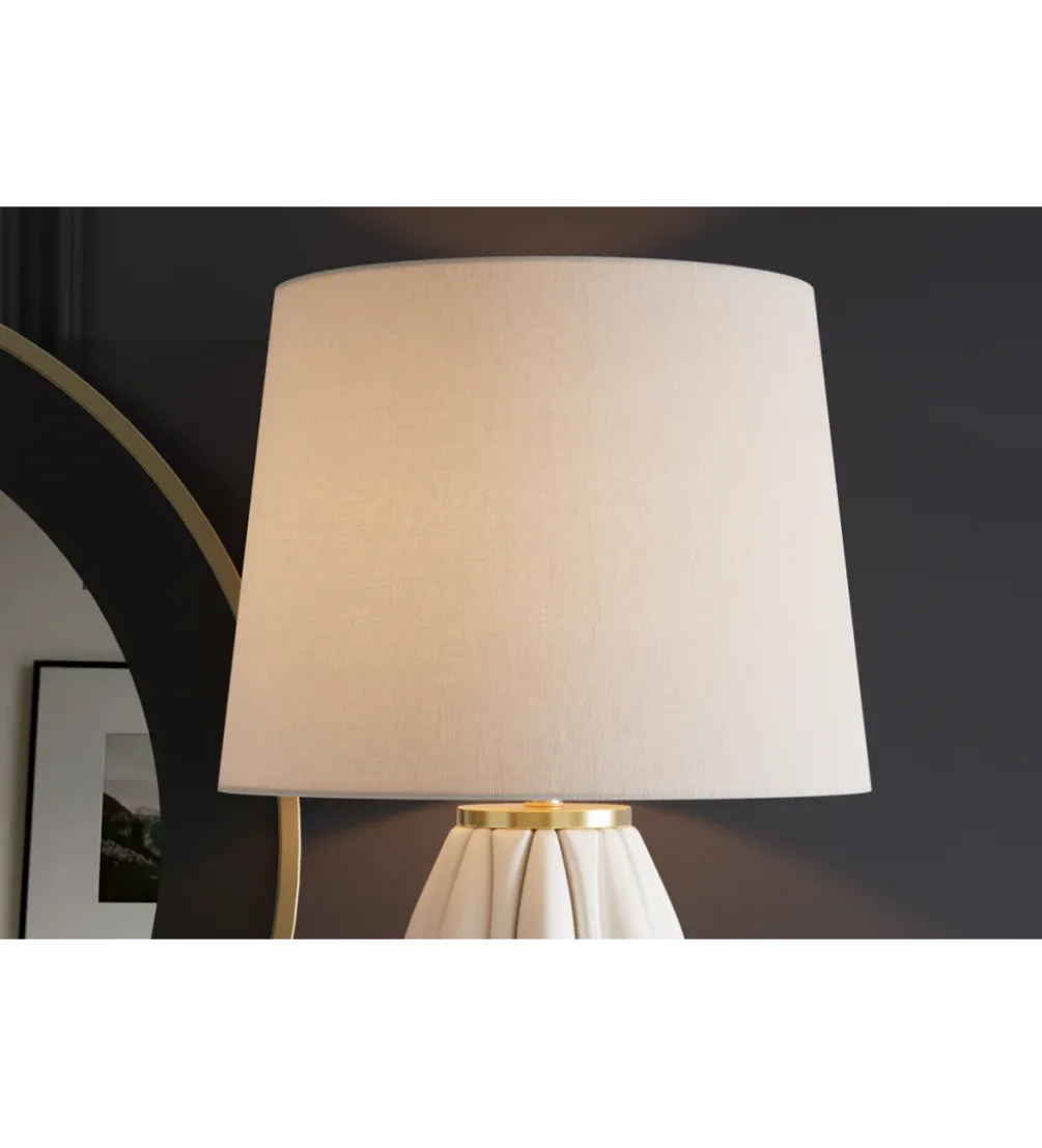 Lampa stołowa ELEGANCIA 65 cm ceramika biały