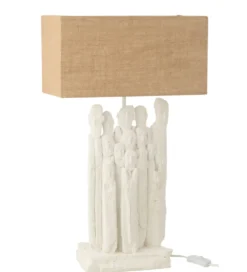 Lampa stołowa FIGURINES 58 cm biała naturalna