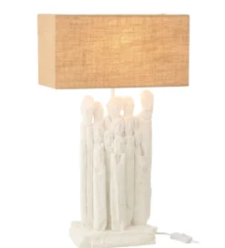 Lampa stołowa FIGURINES 58 cm biała naturalna