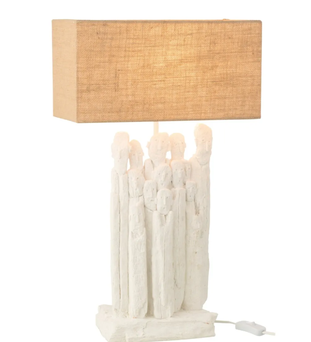 Lampa stołowa FIGURINES 58 cm biała naturalna