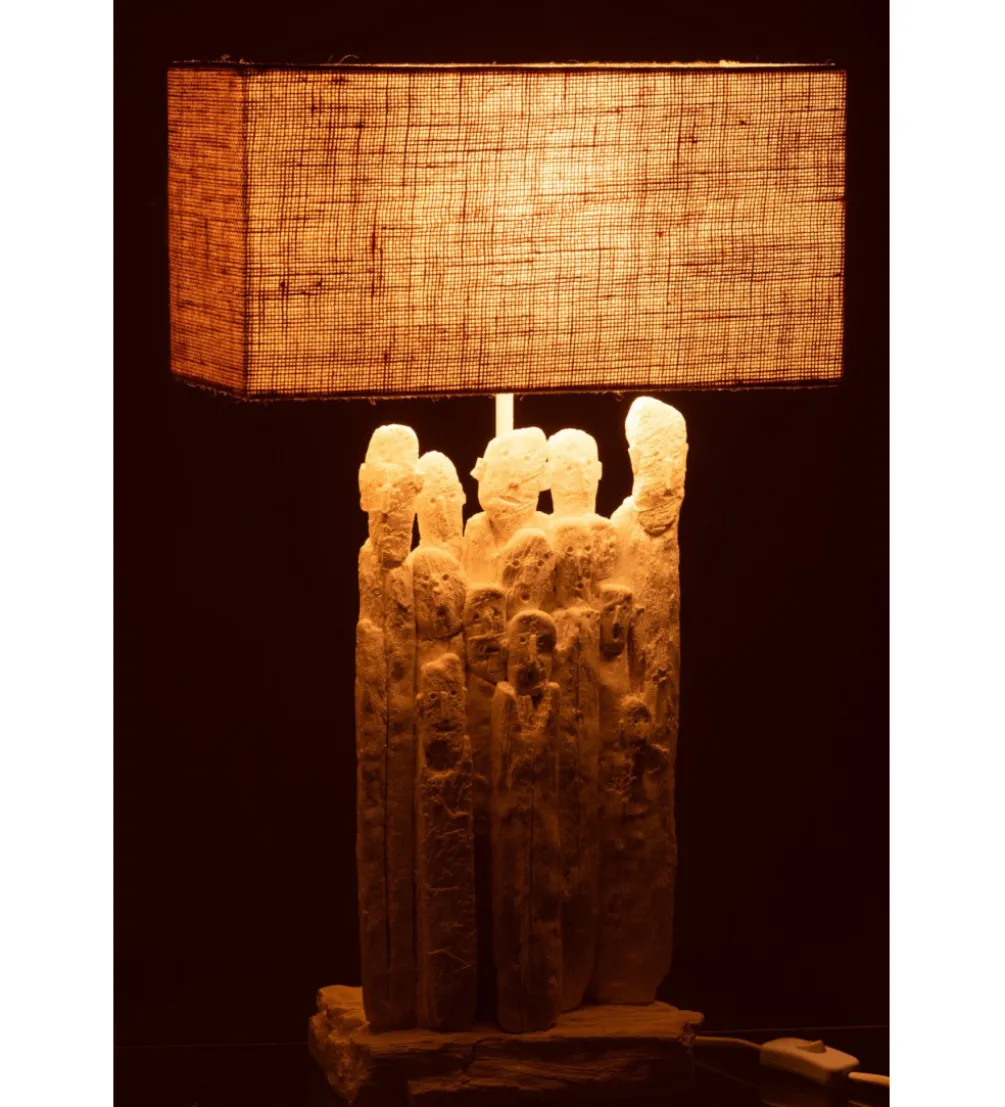 Lampa stołowa FIGURINES 58 cm biała naturalna