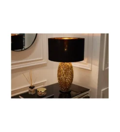 Lampa stołowa FLANK 40 cm czarno złota