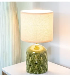 Lampa stołowa FRANKY 28 cm ceramiczna zielona
