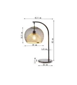 Lampa stołowa GRATO 62 cm czarna