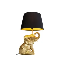 Lampa stołowa Happy Elefant 48 cm złoto czarna