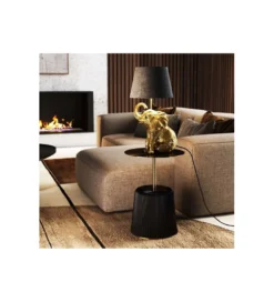 Lampa stołowa Happy Elefant 48 cm złoto czarna
