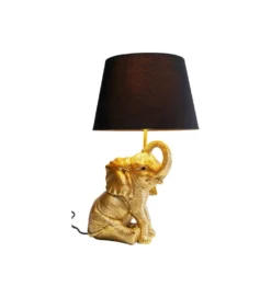 Lampa stołowa Happy Elefant 48 cm złoto czarna
