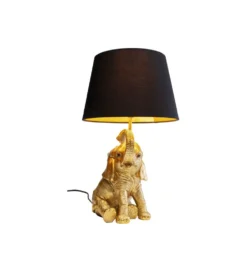 Lampa stołowa Happy Elefant 48 cm złoto czarna