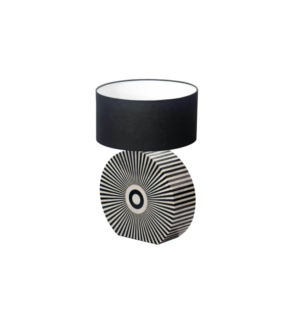 Lampa stołowa HARMONY NATURE 65 cm czarnobiała