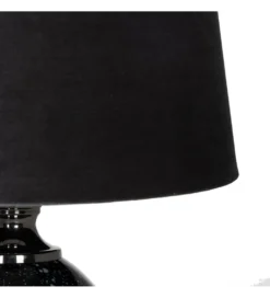 Lampa stołowa HEMLA 64 cm szklana czarno szara