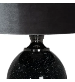 Lampa stołowa HEMLA 64 cm szklana czarno szara
