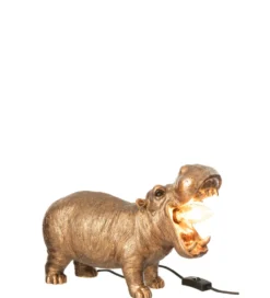 Lampa stołowa Hippo 25 cm antyczny miedź