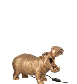Lampa stołowa Hippo 25 cm antyczny miedź