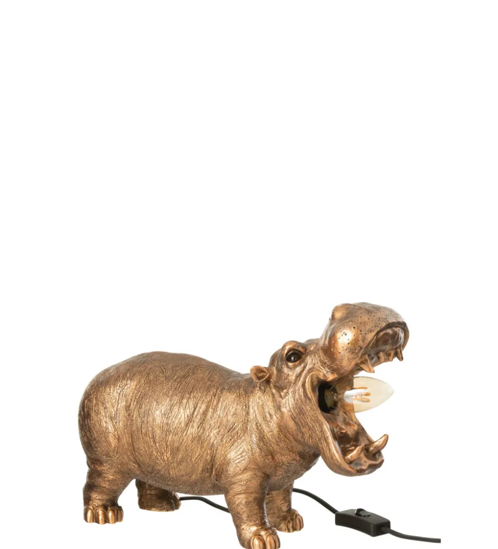 Lampa stołowa Hippo 25 cm antyczny miedź