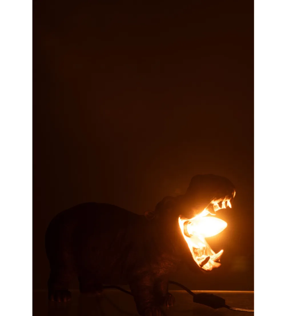Lampa stołowa Hippo 25 cm antyczny miedź