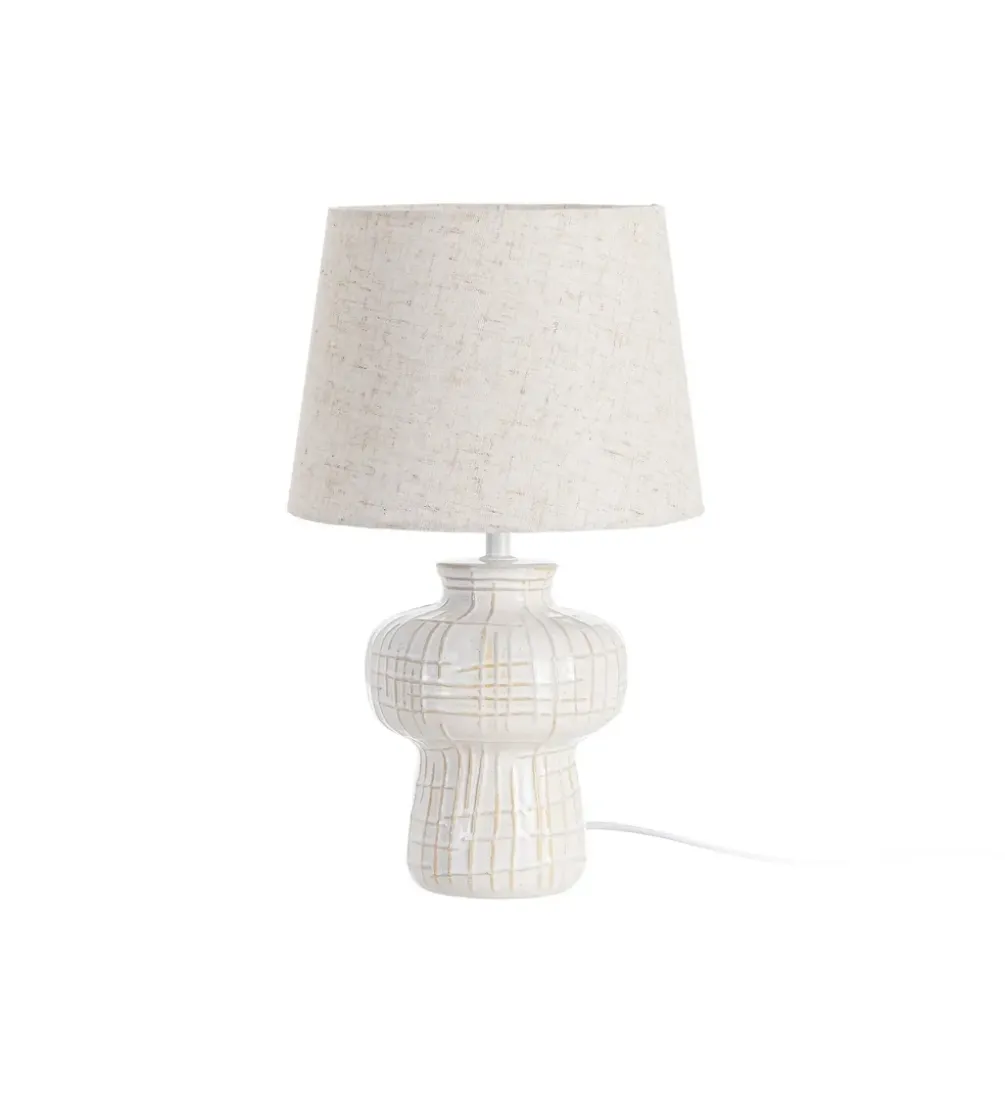 Lampa stołowa ILUMINA 41 cm ceramika biała