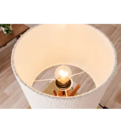 Lampa stołowa JEWELRY 60 cm drewno mangostan boucle