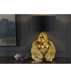 Lampa stołowa KING APE 54 cm czarna złota