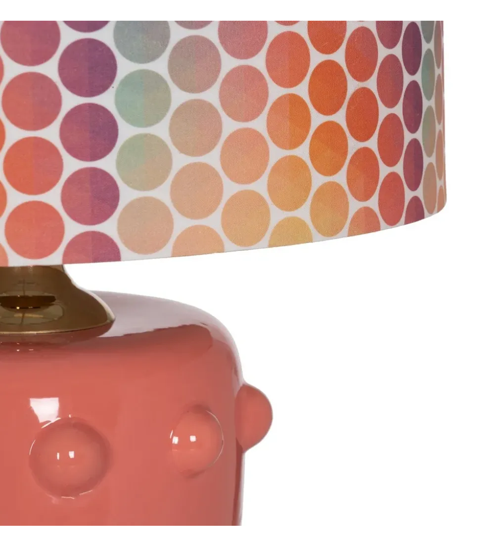 Lampa stołowa LATEBLE 60 cm ceramika różowa