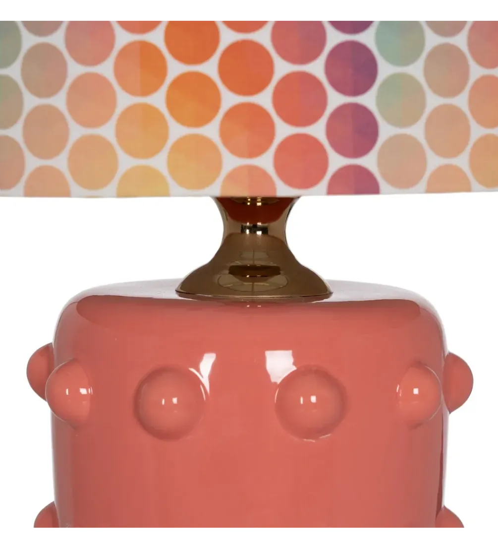 Lampa stołowa LATEBLE 60 cm ceramika różowa