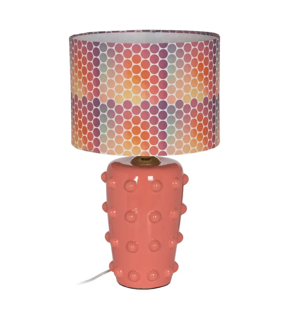 Lampa stołowa LATEBLE 60 cm ceramika różowa