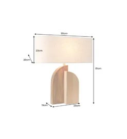 Lampa stołowa LOVERS 60 cm drewno deszczowe boucle