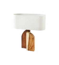 Lampa stołowa LOVERS 60 cm drewno deszczowe boucle