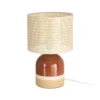 Lampa stołowa MENOSEA 37 cm terrakota kremowa