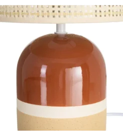 Lampa stołowa MENOSEA 37 cm terrakota kremowa
