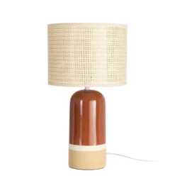 Lampa stołowa MENOSEA 51 cm terrakota kremowa