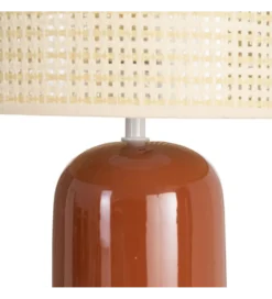 Lampa stołowa MENOSEA 51 cm terrakota kremowa