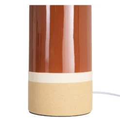 Lampa stołowa MENOSEA 51 cm terrakota kremowa