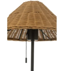 Lampa stołowa MERTAN 50 cm rattan czarna