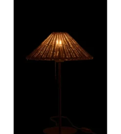 Lampa stołowa MERTAN 50 cm rattan czarna