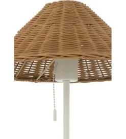 Lampa stołowa MERTAN 50 cm rattan biała