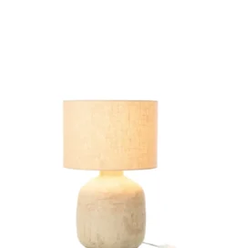 Lampa stołowa MIA 47 cm terrakota beżowa