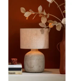 Lampa stołowa MIA 47 cm terrakota beżowa