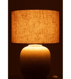 Lampa stołowa MIA 64 cm terrakota beżowa