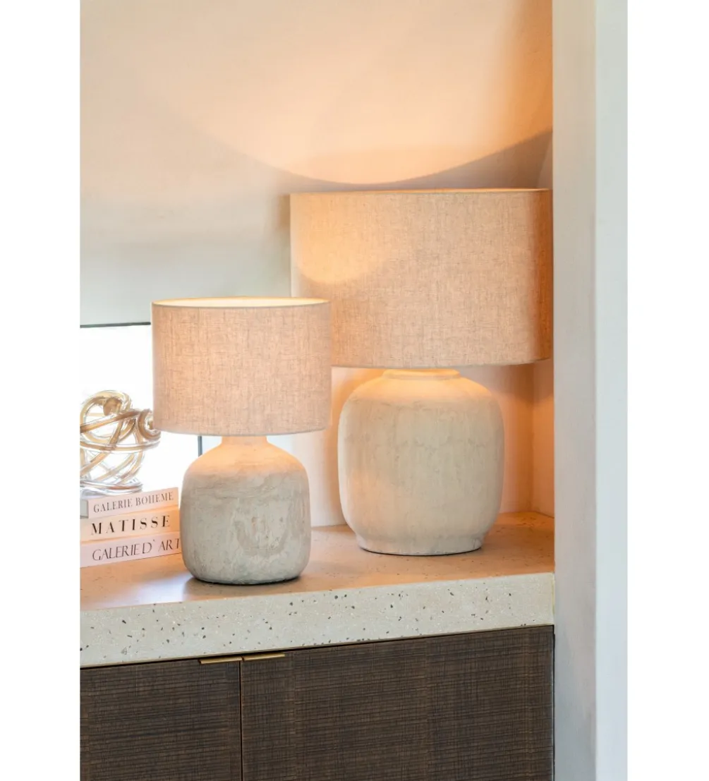 Lampa stołowa MIA 64 cm terrakota beżowa