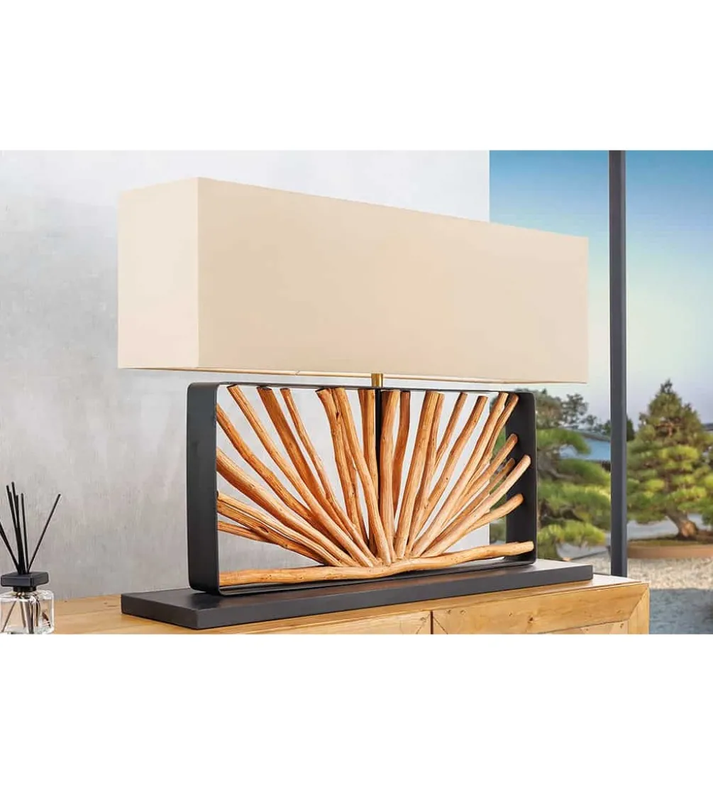 Lampa stołowa OMAR 80 cm beżowa
